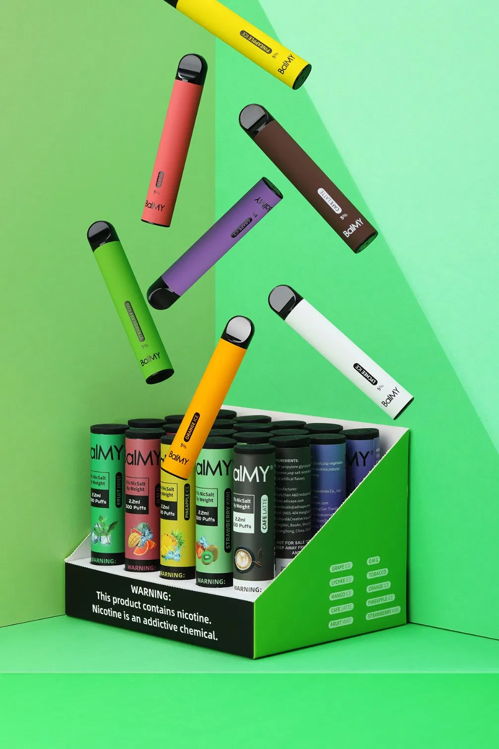Wholesale 2022 Popular 2% 3% 5% Nicotine Salt Disposable Vape Pen Balmy Pod Kit Balmy Disposable Device