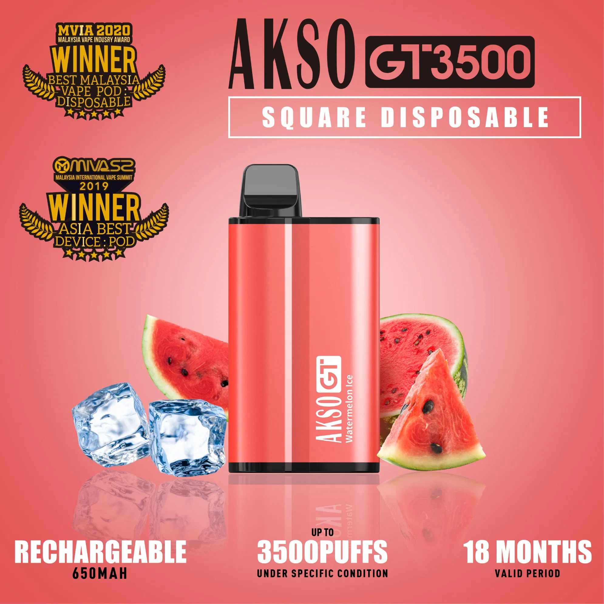 Mesh Coil 12ml Rechargeable Disposable Vape 3500 Puffs Akso Gt Disposable Device
