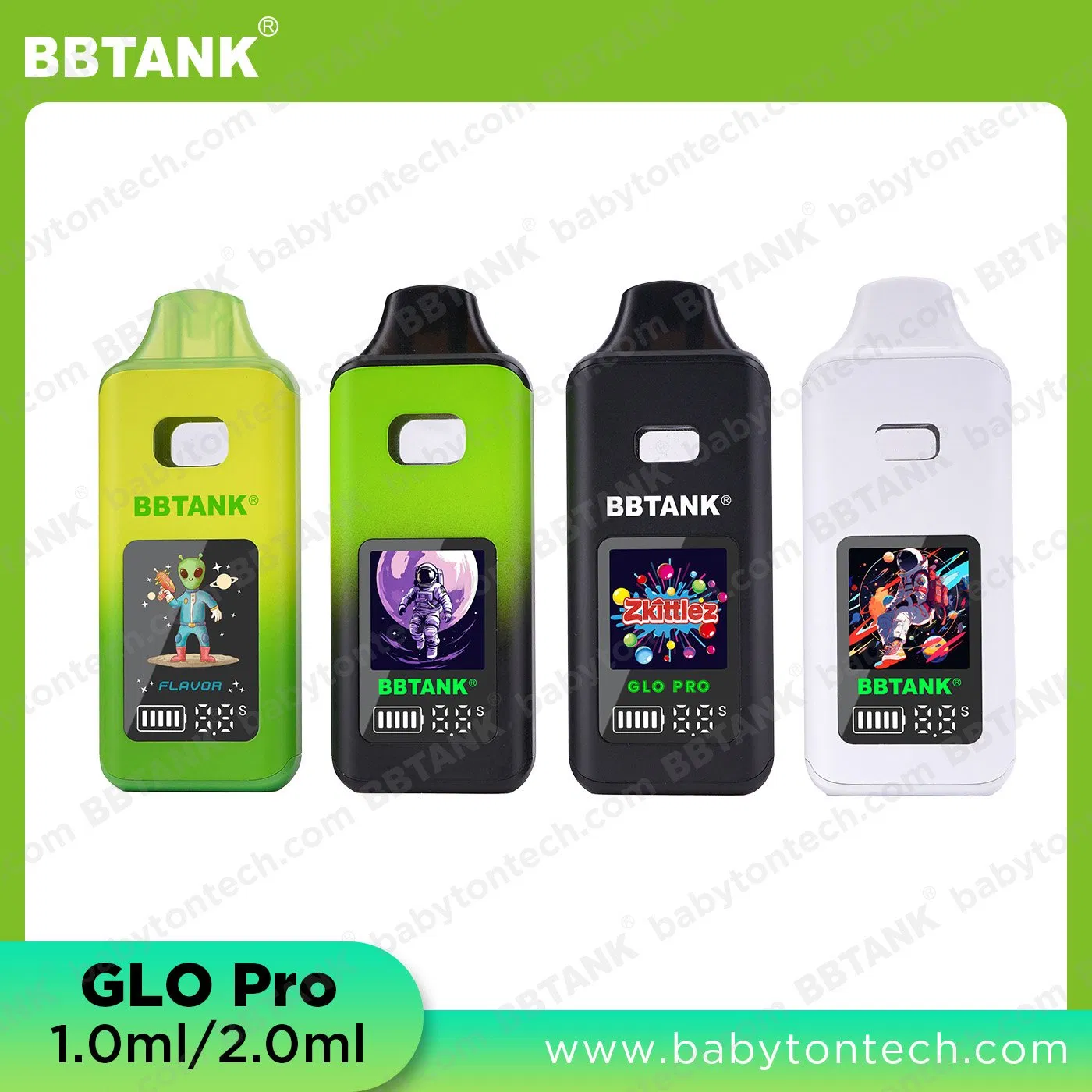 Postless Ceramic Heating 1g 2g Empty Disposable Vape Glo PRO Smart Temperature Control