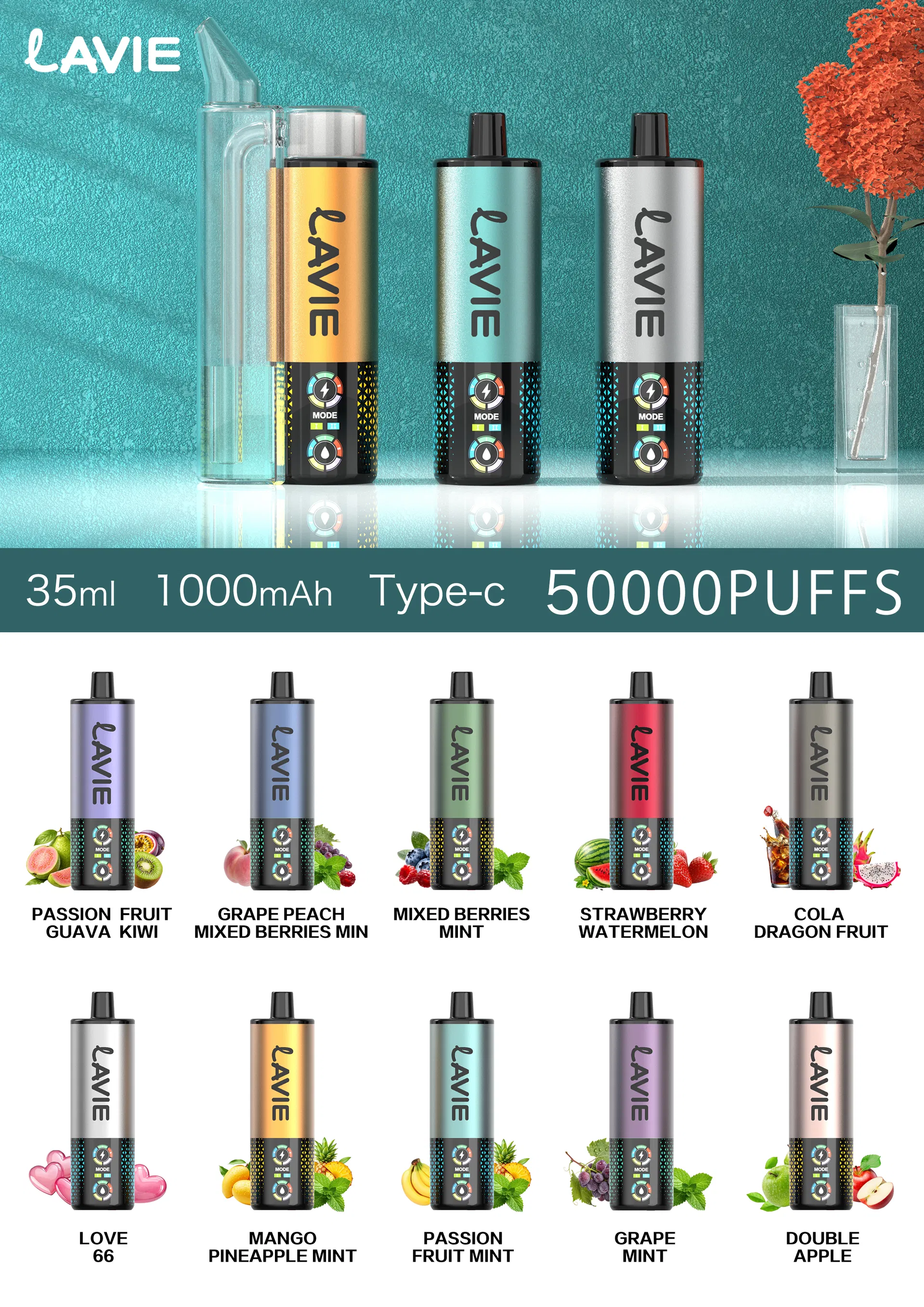 Rechargeable Smart Screen Consistent Metal Hookah Disposable E-Cigarette Vaping Device