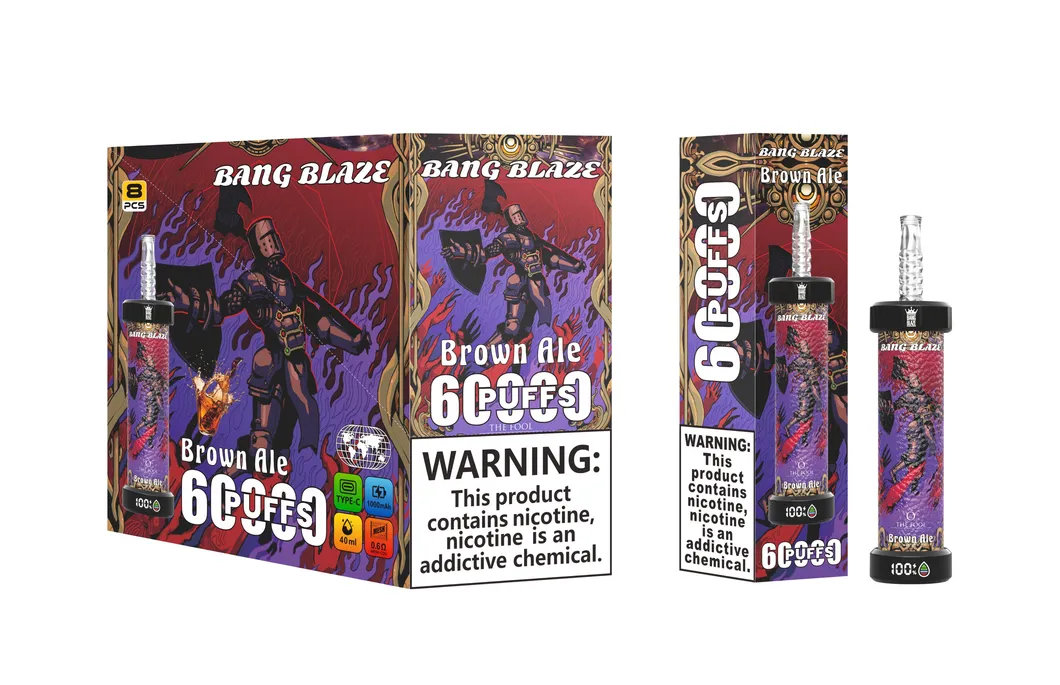 40ml E-Liquid Mesh Coil 60000 Puffs Bang Blaze Shisha 60K Rechargeable Disposable Big Smoke Vape Device