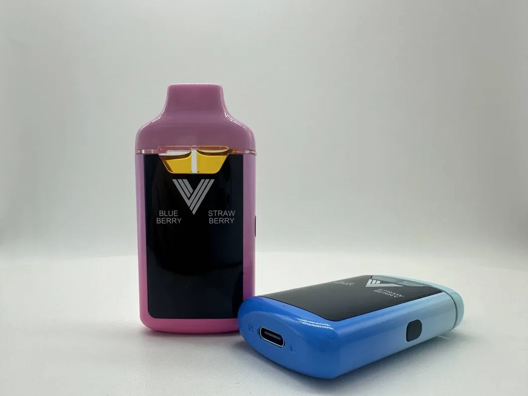 Wholesale Ceramic Dual Double Chamber Hardware Disposable Vape Pens Empty 1ml+1ml Postless Device with Big LED Smart Screen