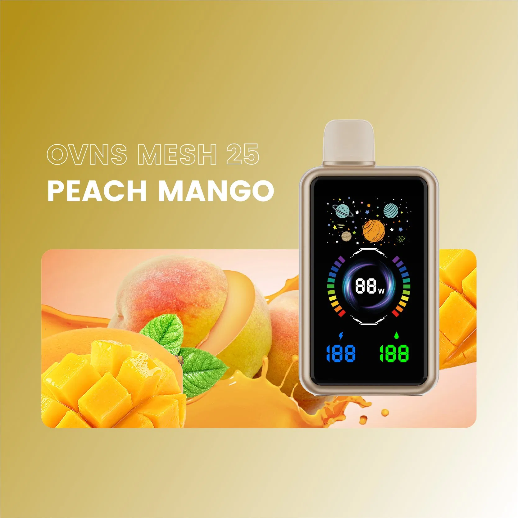Ovns Mesh25 30000 Puffs Vape Full OLED Screen Adjustable Wattage Smooth Flavor Pod Device