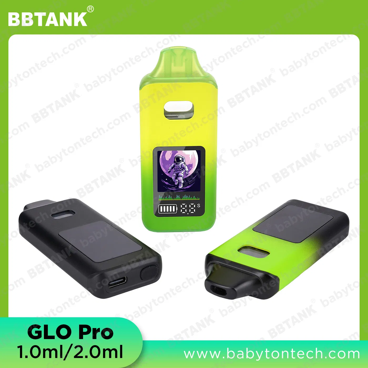 Postless Ceramic Heating 1g 2g Empty Disposable Vape Glo PRO Smart Temperature Control