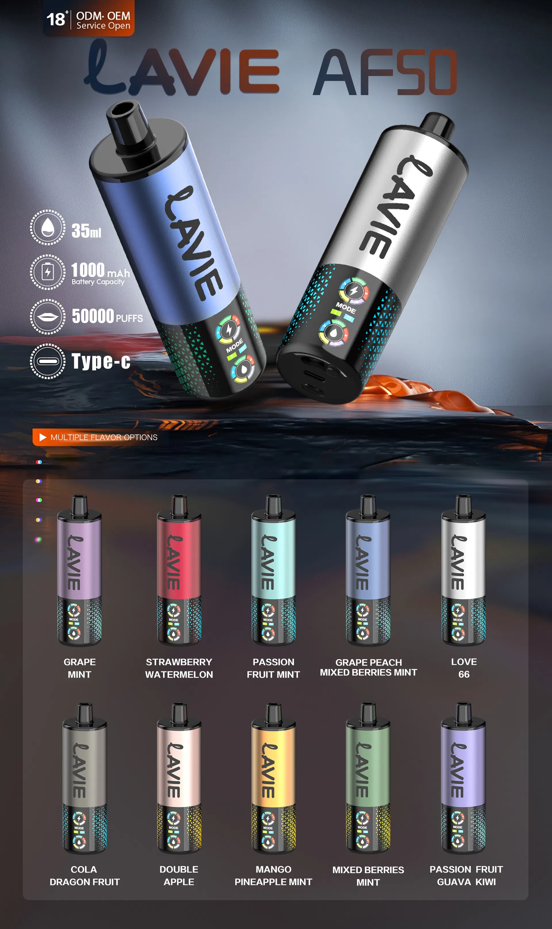 Rechargeable Smart Screen Consistent Metal Hookah Disposable E-Cigarette Vaping Device