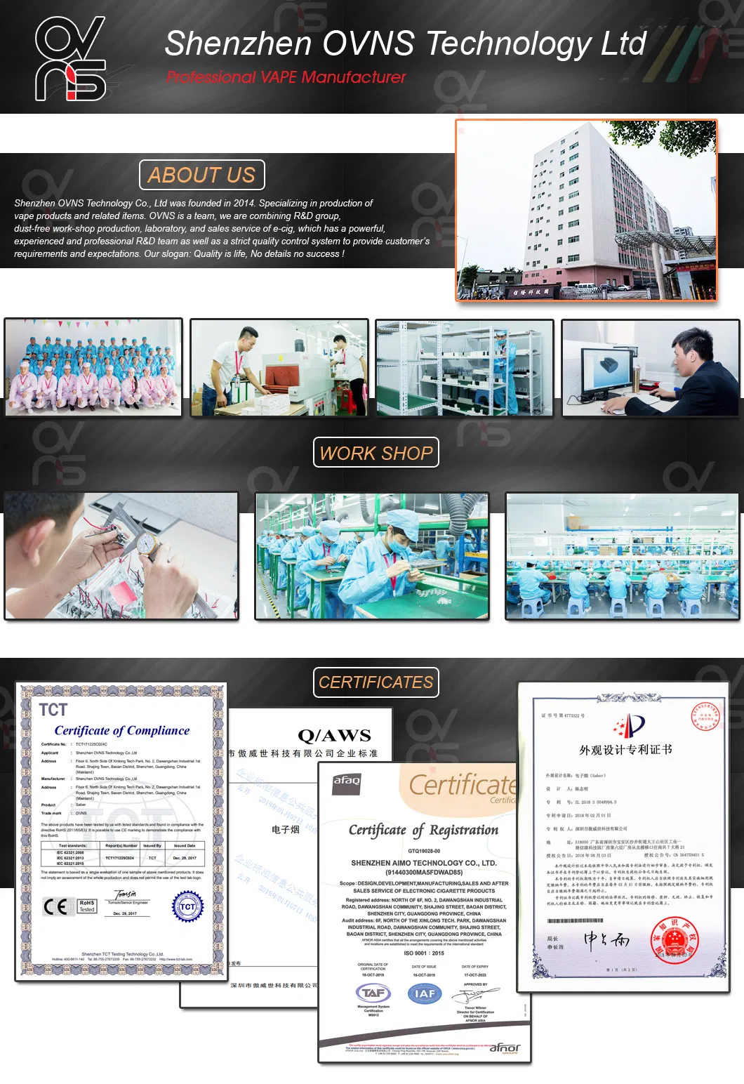 Factory Certifications
