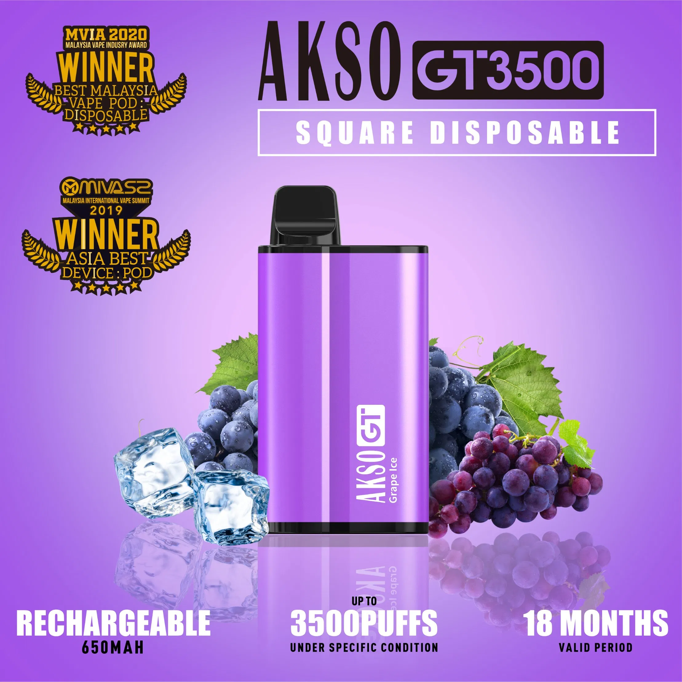 Mesh Coil 12ml Rechargeable Disposable Vape 3500 Puffs Akso Gt Disposable Device