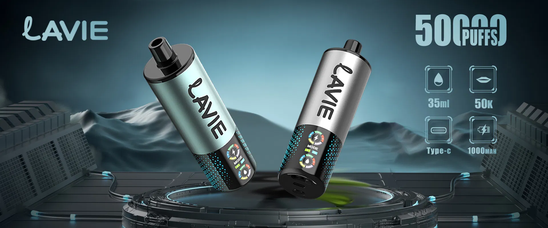 Rechargeable Smart Screen Consistent Metal Hookah Disposable E-Cigarette Vaping Device