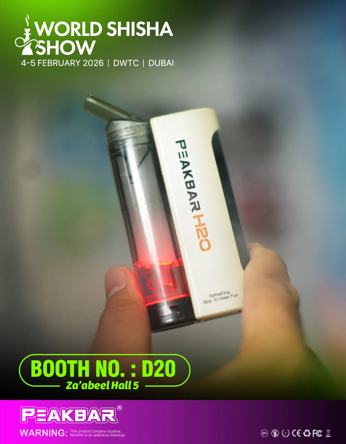 Versatile Disposable Vape Device for on-The-Go Hookah Enthusiasts