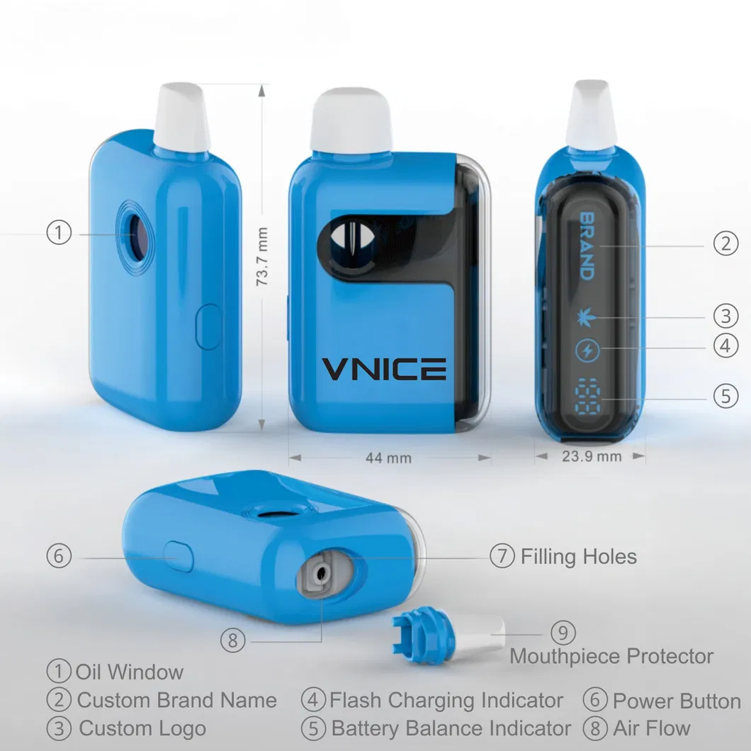 USA Best Seller Rechargeable Wholesale Vape Large LED Display Digital Screen 2ml Live Resin Empty Vapor Device