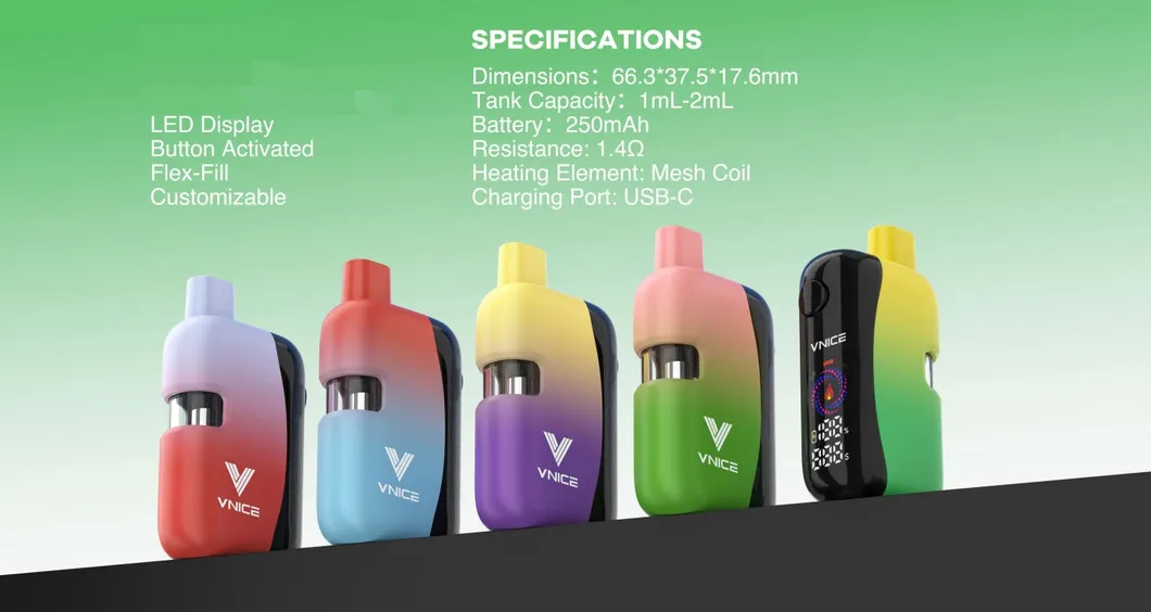 1ml 2ml Disposable Vape Pen Custom Logo Digital Display Preheat Adjustable Voltage OEM Vape Device
