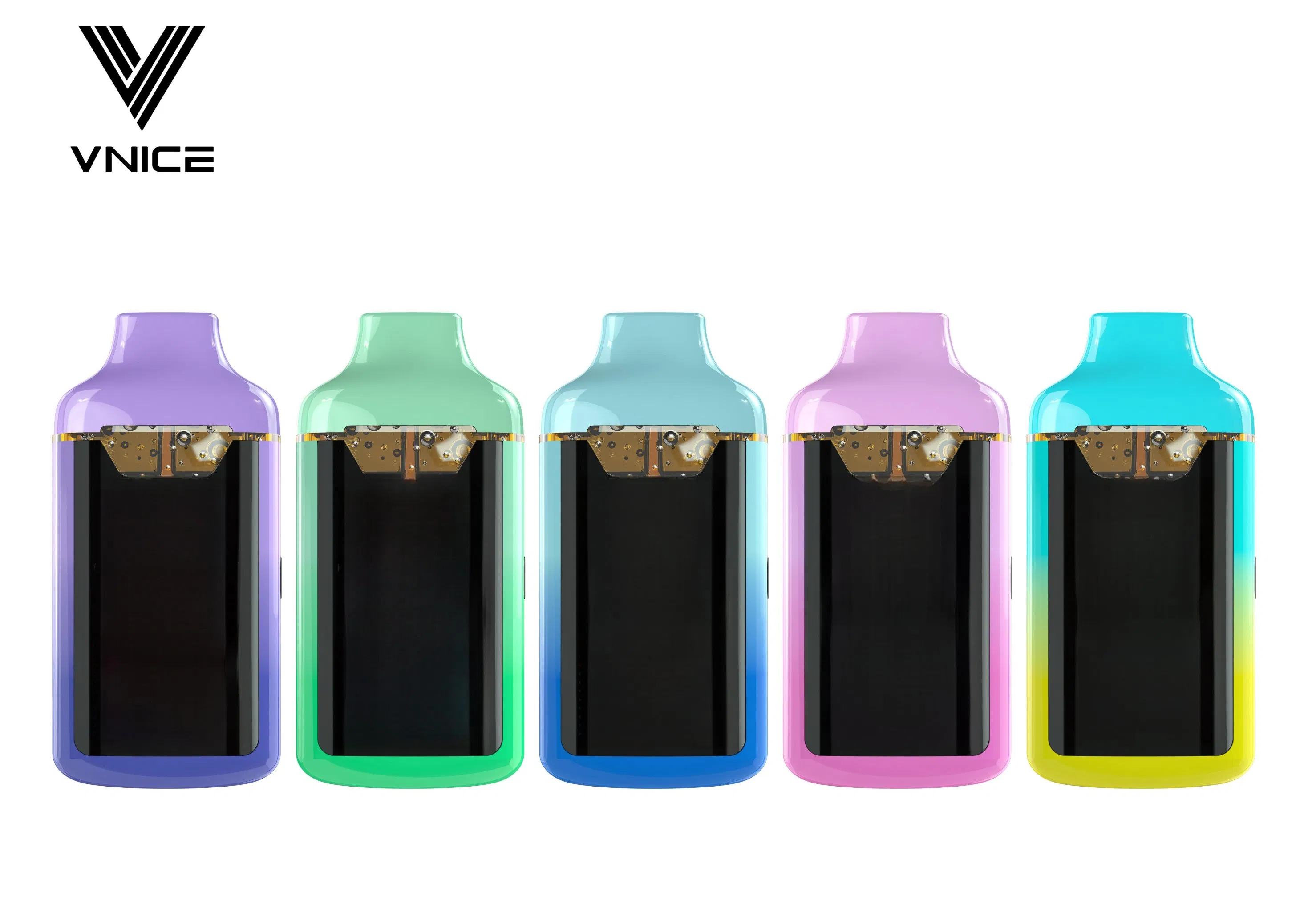 Wholesale Ceramic Dual Double Chamber Hardware Disposable Vape Pens Empty 1ml+1ml Postless Device with Big LED Smart Screen