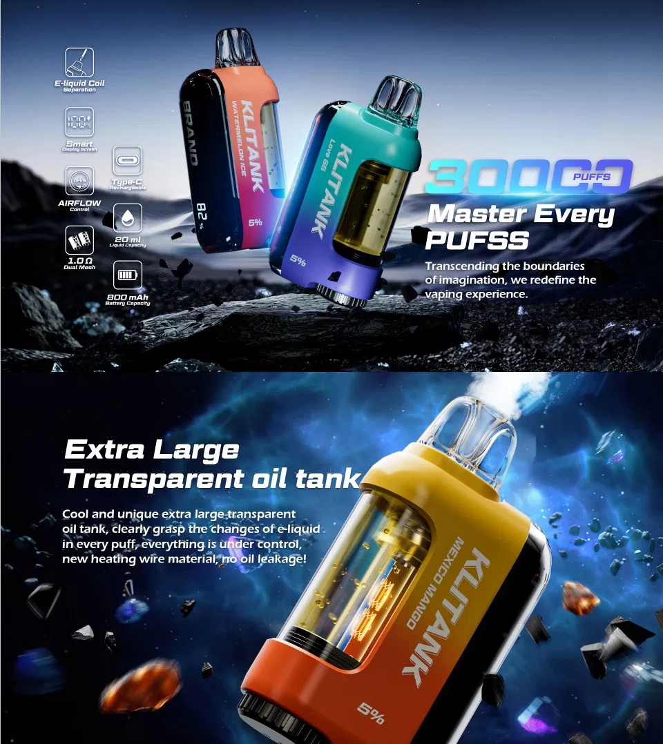 High Puff Rechargeable Device with Transparent Vape Tank for Customization