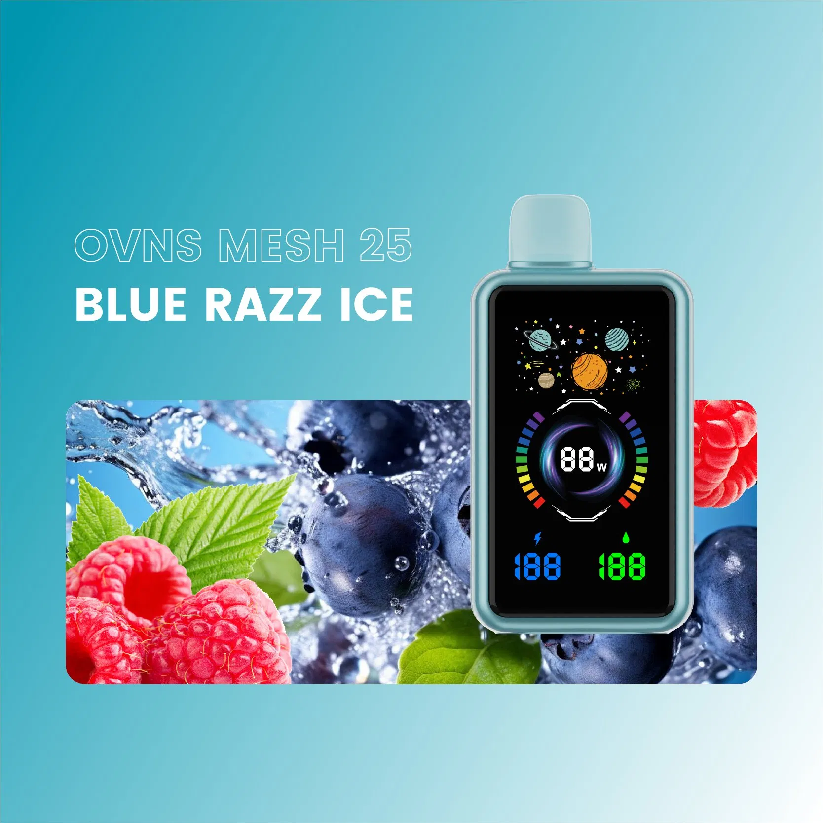 Ovns Mesh25 30000 Puffs Vape Full OLED Screen Adjustable Wattage Smooth Flavor Pod Device