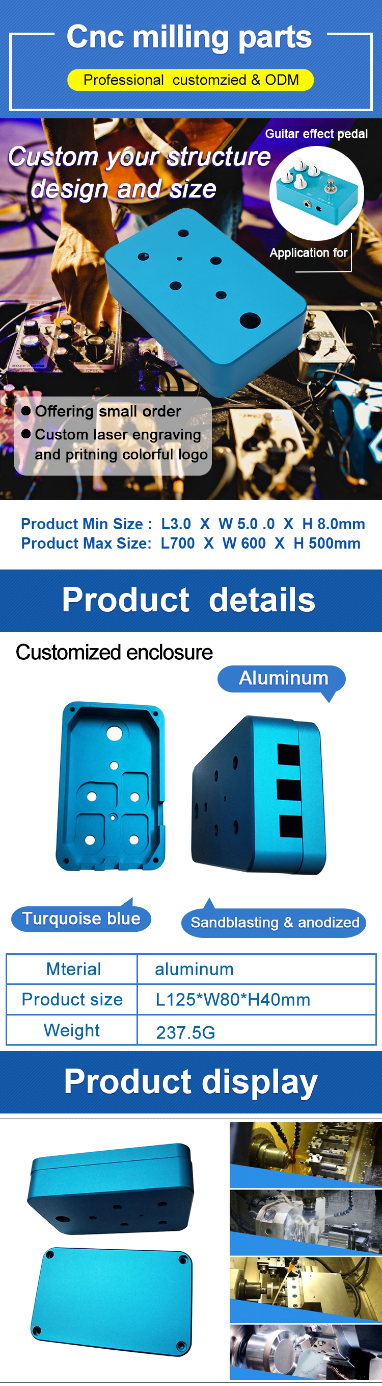 electronic shell aluminum enclosure