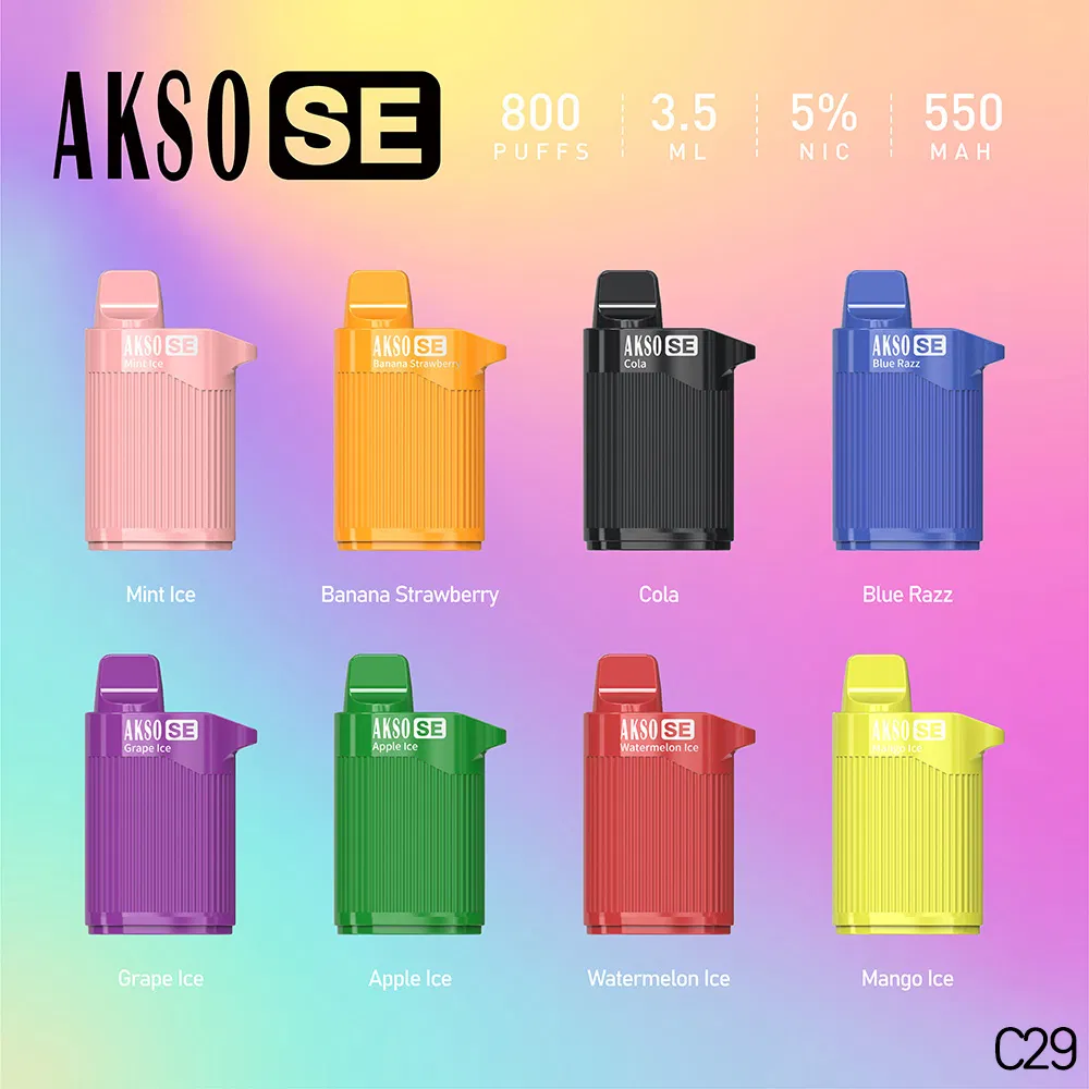 2022 China Factory Hot Sale Puff Akso Disposable Vapes Best Portable Vaporizer 800 Puffs Electronic Cigarette 3.5ml Pod Vape Device