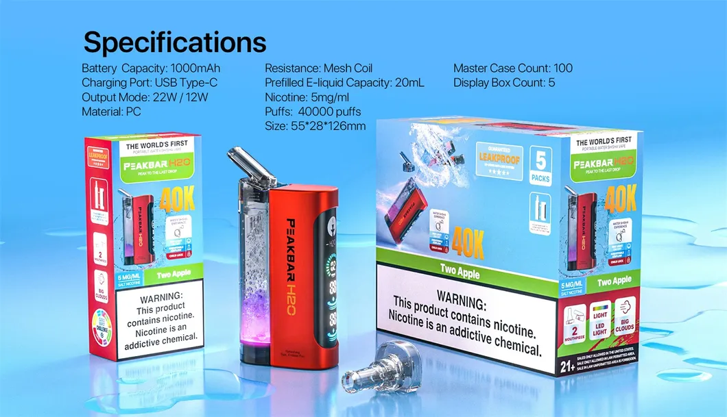 Innovative Peakbar H2O Device for Ultimate Portable Shisha Enjoyment