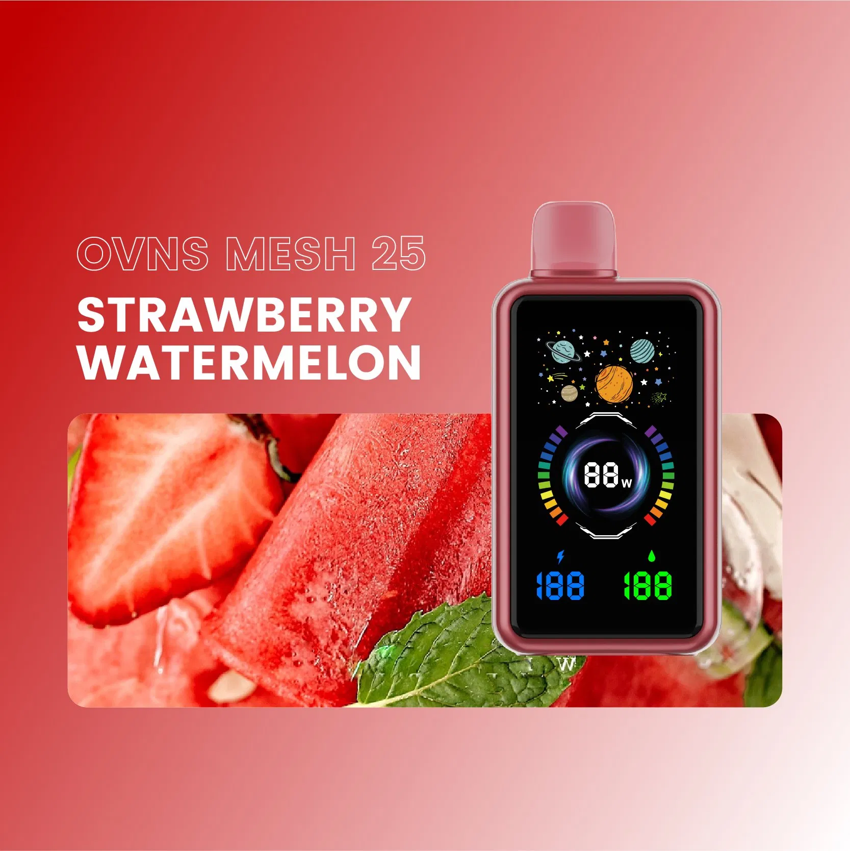 Ovns Mesh25 30000 Puffs Vape Full OLED Screen Adjustable Wattage Smooth Flavor Pod Device