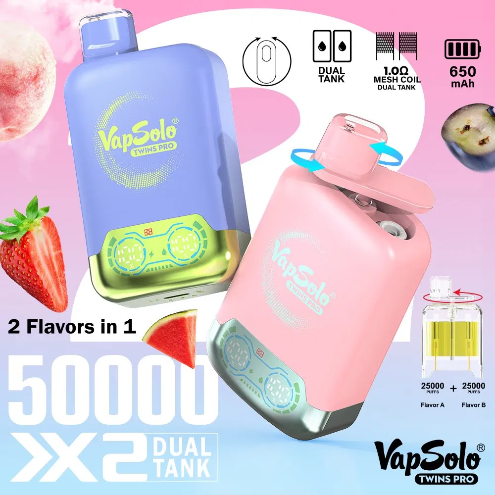 EU Warehouse Twins PRO 50000 Puff LED Screen Smart Chip Rechargeable Disposable Electronic Cigarette Germany Clearance Portable Device