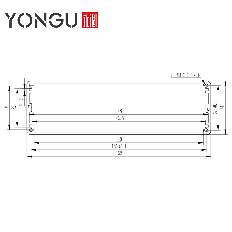 Yonggu H32 152*44MM DIY Inverter Junction Box Controller Metal Cooling Case Split Enclosure for PCB Audio Amplifier Power Supply