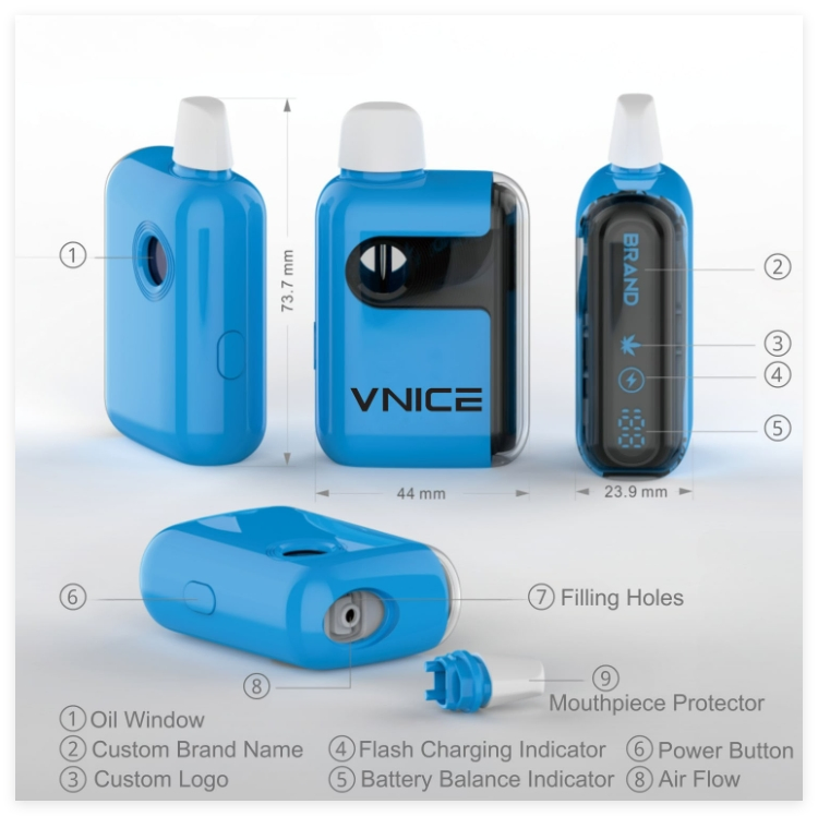 USA Best Seller Rechargeable Wholesale Vape Large LED Display Digital Screen 2ml Live Resin Empty Vapor Device