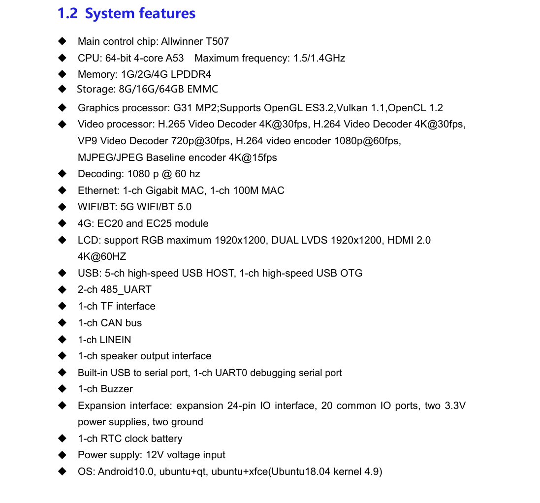 Helperbox T507 Linux Embedded Board H.264/H.265 4K Decoding Multi-USB Camera Support, 4G LTE for Monitor NVR Edge AI Box