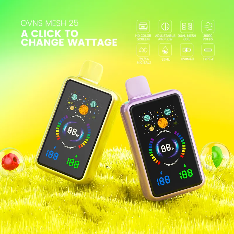 Mesh25 30000 Puffs Vape Full OLED Screen Adjustable Wattage Smooth Flavor Pod Device