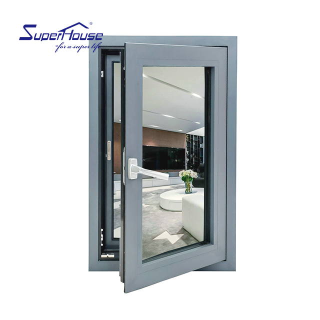 Aluminum Frame Energy Efficient Ultra Narrow Custom Window Double Glazing French Casement Window Thermal Break Casement Windows
