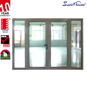 Modern Commercial Double Casement Door, NFRC Certified, Multi-point Lock, Anti-theft German Hardware, Store Front Entrance Door