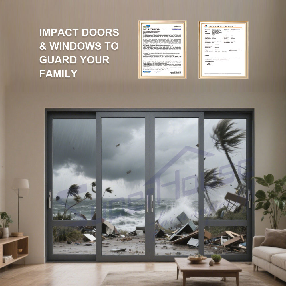 Superhouse Triple Glaze Tempered Glass Hurricane Impact Double Push Out Windows With Flyscreen Aluminum Awning Window