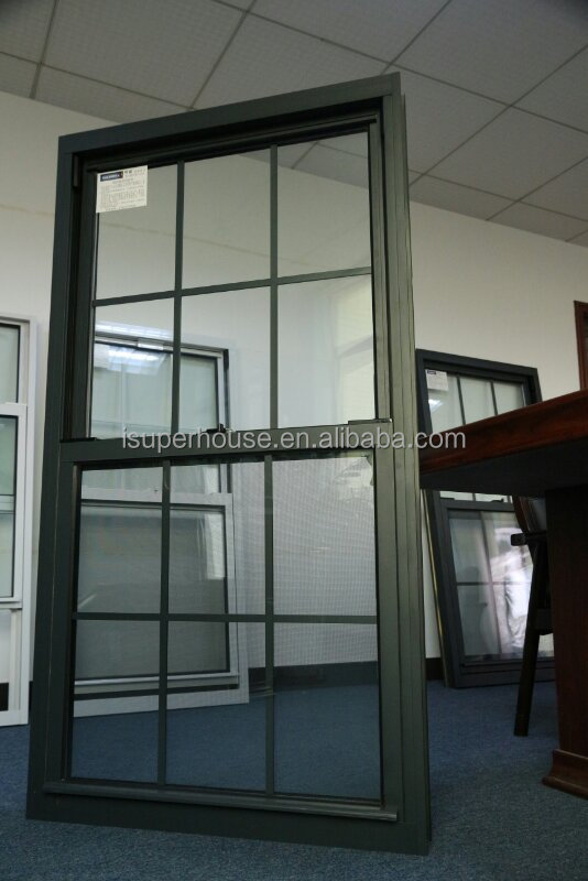 Miami-Dade Certified Hurricane Impact Aluminum Single Hung Window Double Glazed Waterproof  Soundproof  Window for Patio Villa
