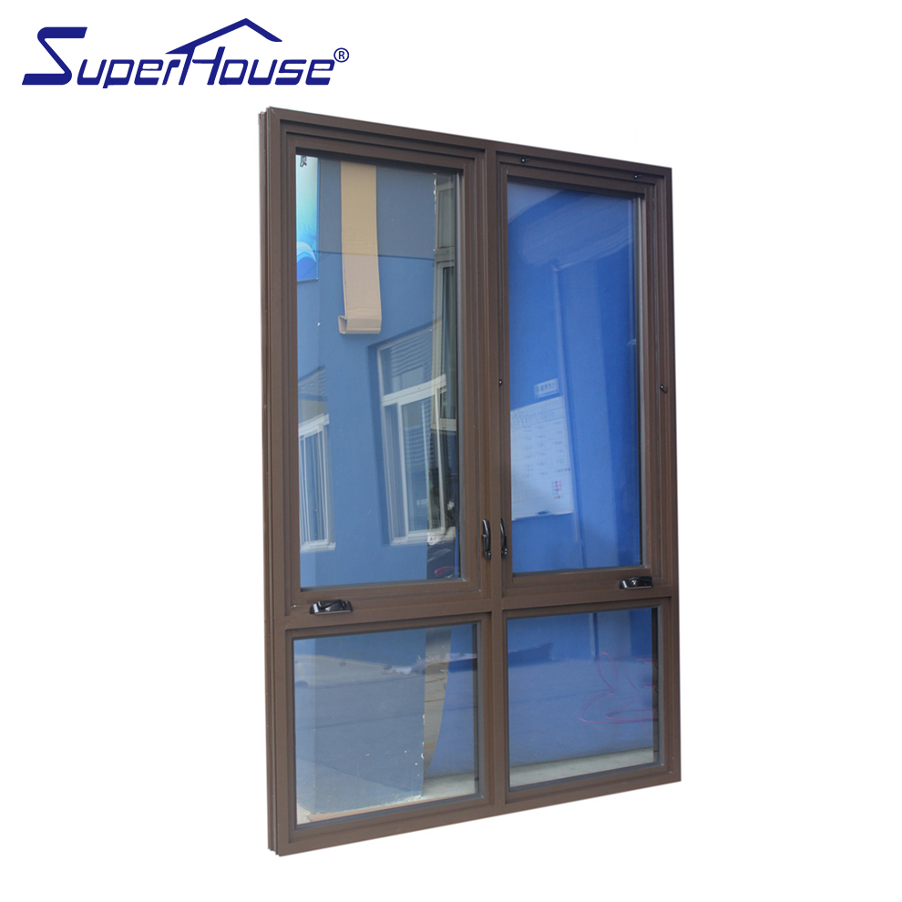 NFRC Certificated Modern Design Customized Aluminum Hurricane Impact Proof Panoramic Glass Energy Efficient Casement Window