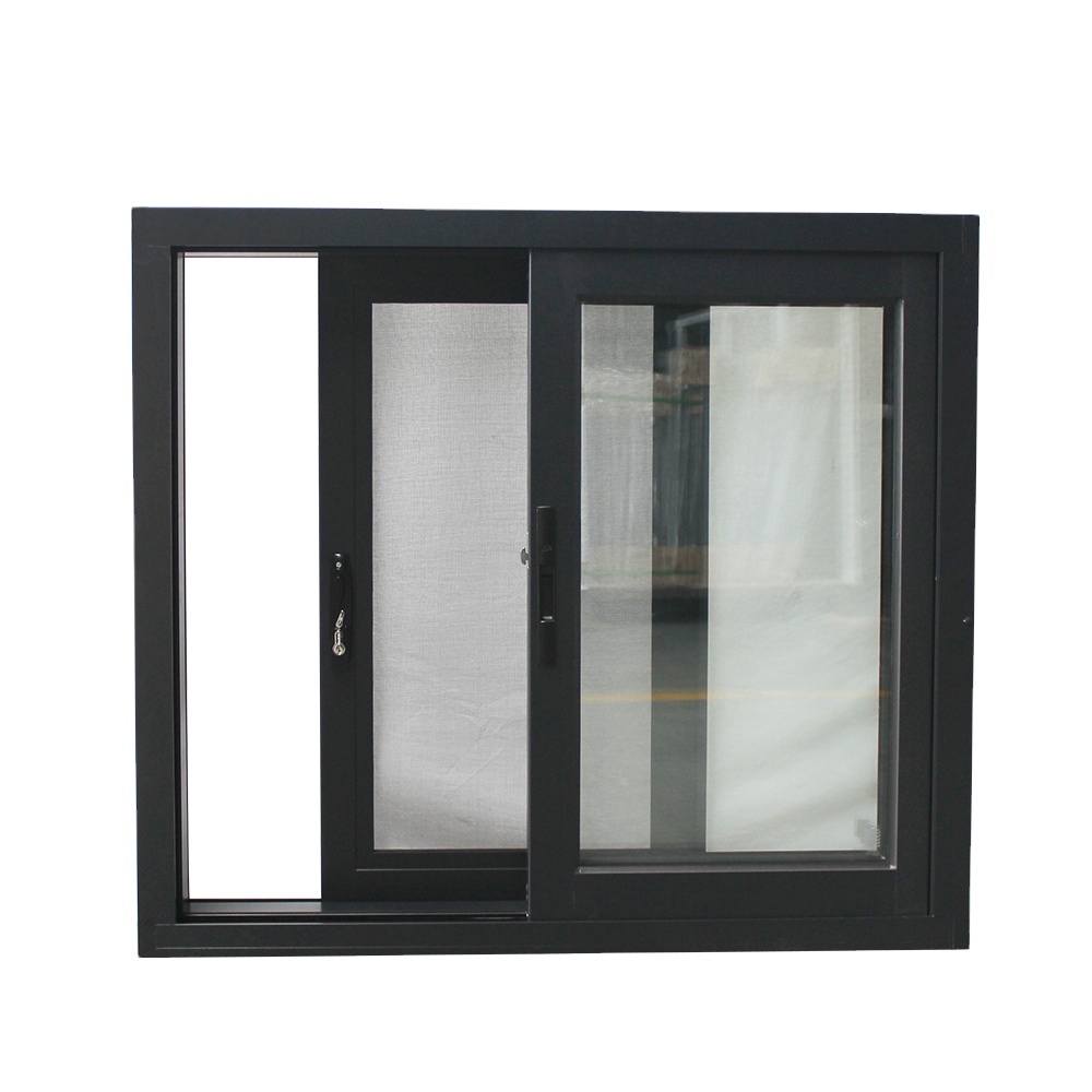 Aluminium Black Sliding Windows Horizontal Window From China With Fly Screen Mosquito Net
