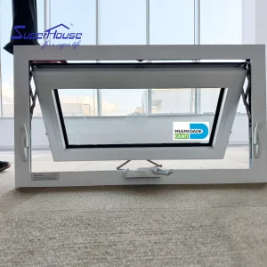Commercial Aluminum Awning Window American Crank Window Double Glazed Glass Soundproof Rainproof Custom Color For Restaurant