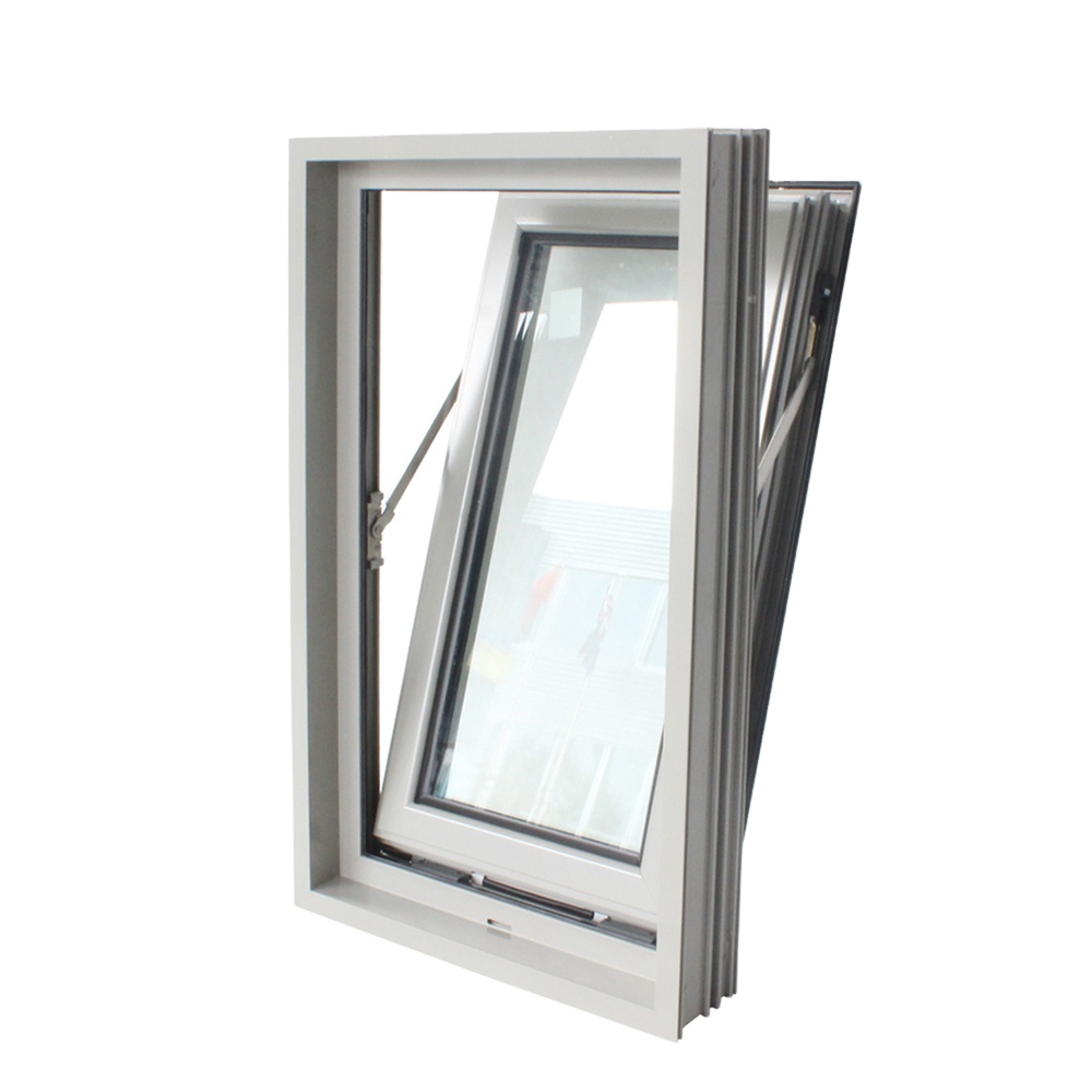 Commercial Hotel Aluminum Tilt&Turn Window Florida Certified Hurricane Impact Double Glass Windproof Soundproof Mass Production