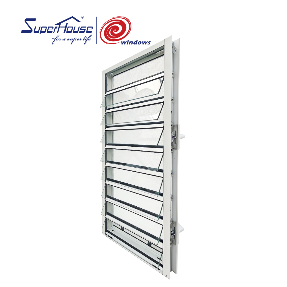 Superhouse Manual  Adjustable Aluminum Glass Louver Window With Security  Stainless Steel Aluminum Screen for Safety