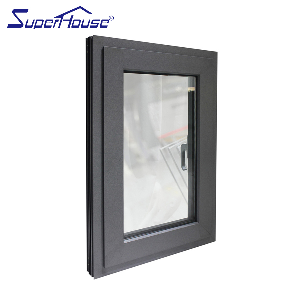 Passive House Aluminum Thermal Break Powder Coated White Color Gate Designs Fixed and Security Casement Windows
