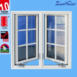 Passive House Title24  American Crank Casement Window Energy Star Double Glazed Low-E Coating Anti-UV Heat Insulation Window