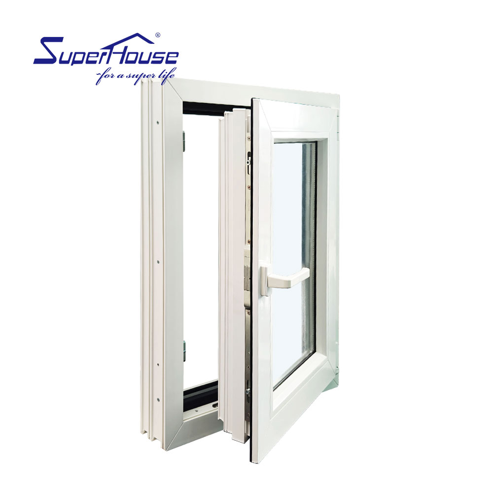 NFRC Certified Upvc Double Glazed windows Impact Resistant in Swing Casement windows
