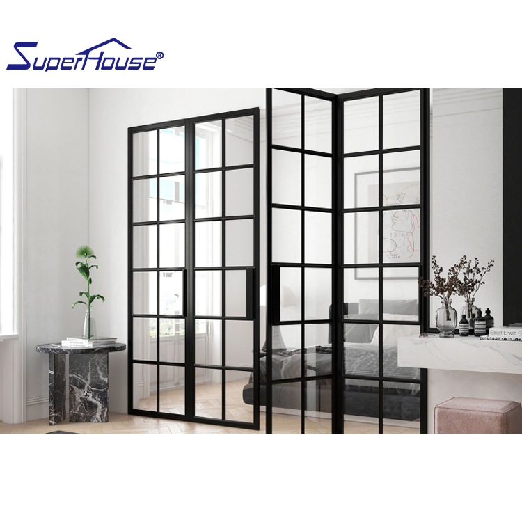 NFRC Mainly Export to American Aluminum Exterior Double Glass French Entry Door Swing Casement Door