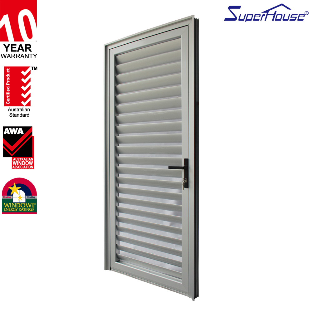Commercial Office Aluminium Louver Hinged Door Waterproof Anti-rust Privacy Machine Room Heat Dissipation Tool Room Ventilation
