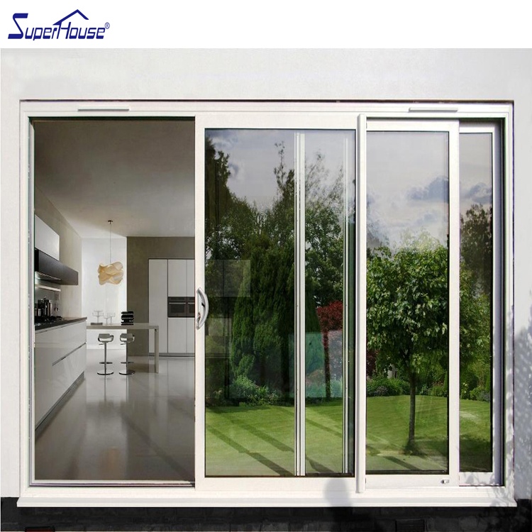 Superhouse High Quality Hurricane Impact Sliding Door With Large Glass Panels Windproof 10 Years Warranty  Backyard Entry Door