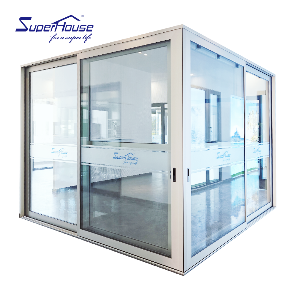 Modern Villa Aluminum Alloy Sliding Door Screen Finished Surface Double Glazing Heat Insulated Corner Test Prototype