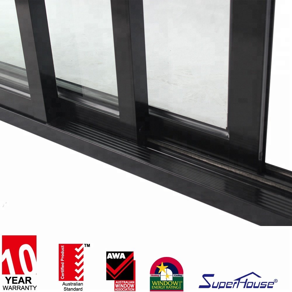 Commercial Office Aluminum Sliding Stacker Door Thermal Break  Ultra Clear Glass Insulated UV Protection Balcony Office Doors
