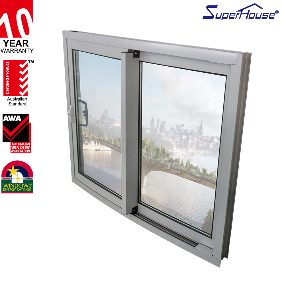 AS2047 Aluminum Sliding Window Modern Design Reflective Coated Glass Custom Color Privacy Protection for Residential Project