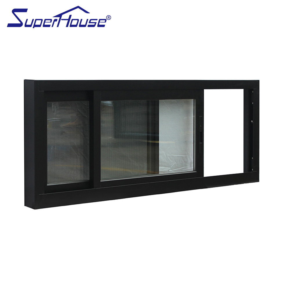 Superhouse Wholesale Good Price Pvc Black Slide Window Stainless Steel Mesh Upvc Sliding windows for House