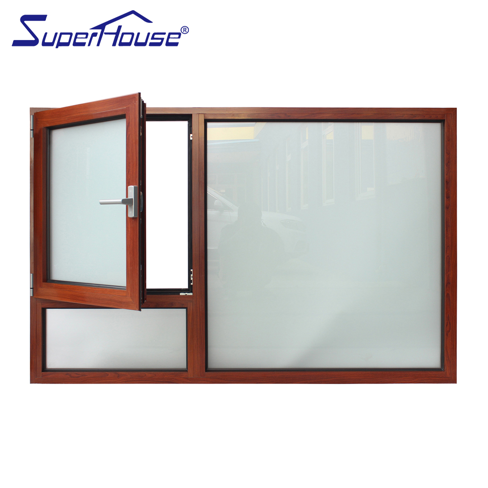 Superhouse Good Quality Waterproof Soundproof Double Tempered Glass Tilt and Turn Windows Inward Aluminum Tilt and Turn Window