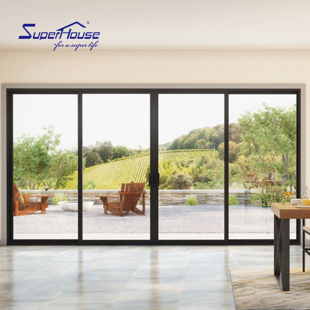 NFRC Hurricane Zone Choice Aluminum Stacker Pocket Door,Miami-Dade  Modern Style Impact Door on Sale