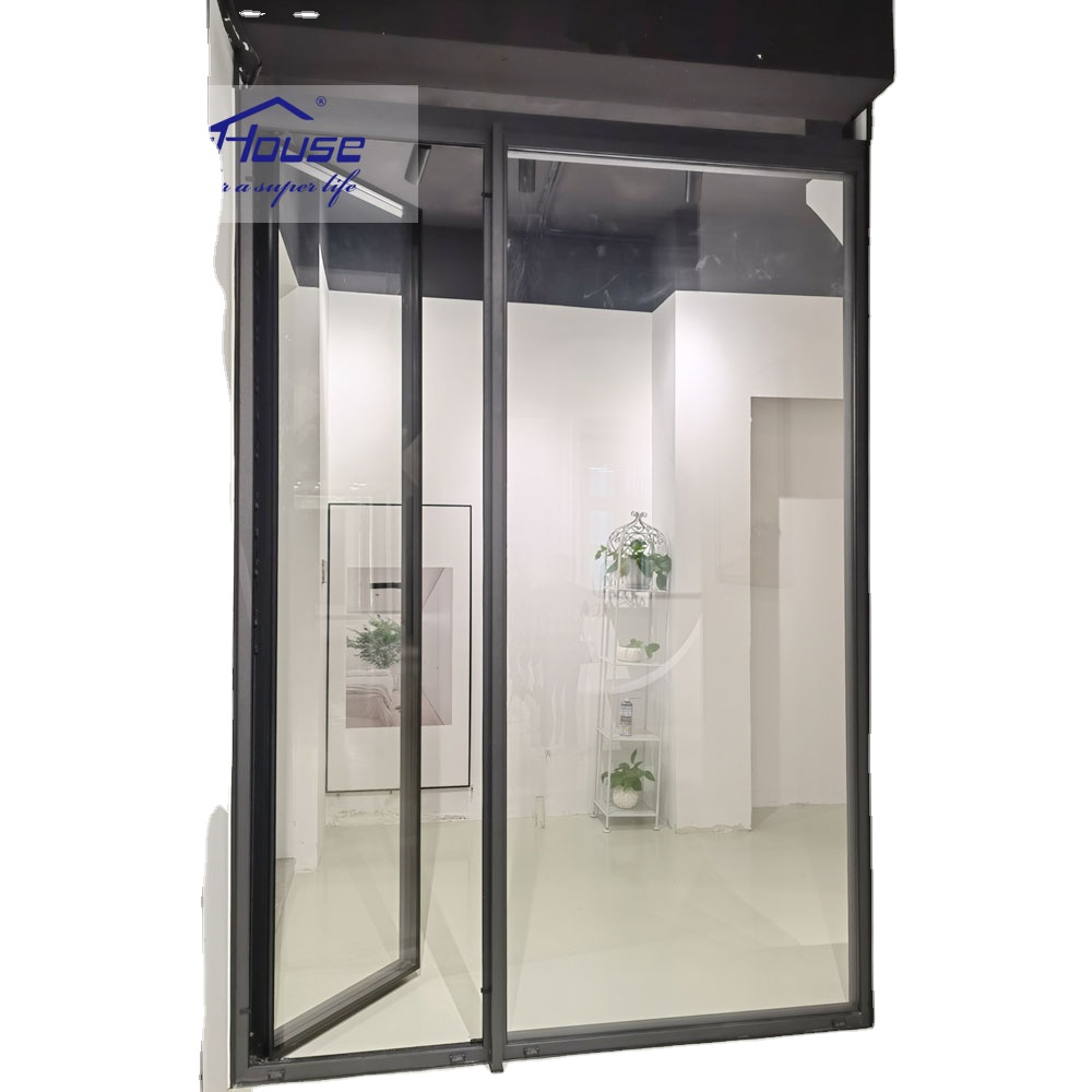 Top Grade Adaptive Face Recognition Smart Lock Aluminum Safety clear Tempered Glass Front Entrance French Door