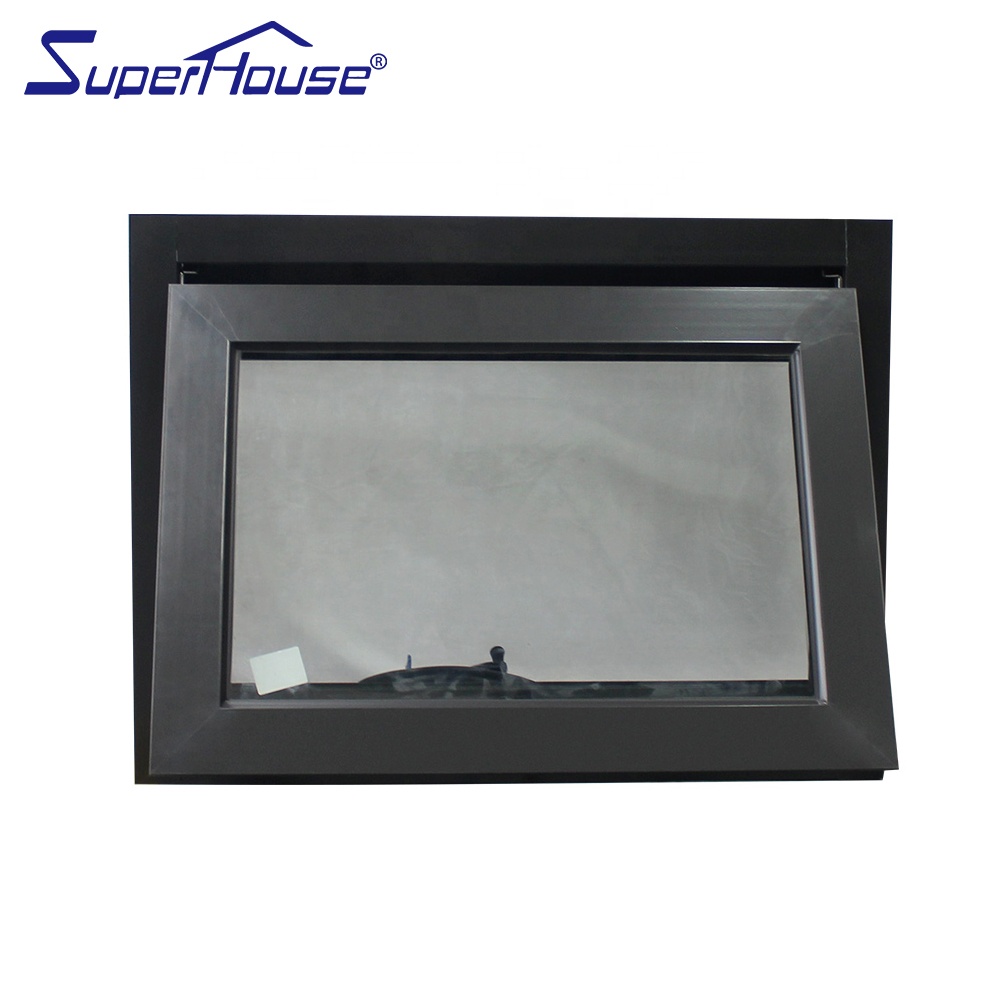 Commercial Florida Certified Crank Awning Window Hurricane Impact Multi-point Lock Waterproof Windproof For Apartment Projects